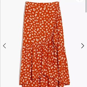 Madewell Ruffle-wrap midi skirt